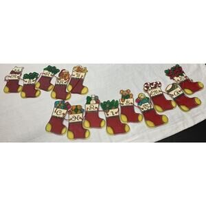 Vintage "Merry Christmas" Stockings Streamer Christmas Holiday Plastic 1950's